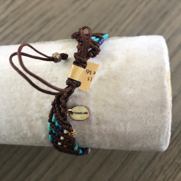 New Auth Chan Luu Turquoise Mix Seed Bead Pull Tie - Picture 4 of 5